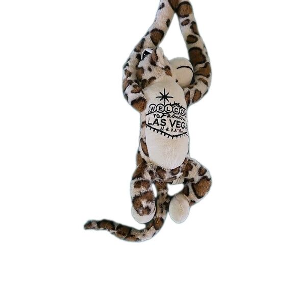 "Welcome to Las Vegas Nevada" Monkey Plush Stuffed Animal Toy Rust Hanging Arms - Picture 1 of 7